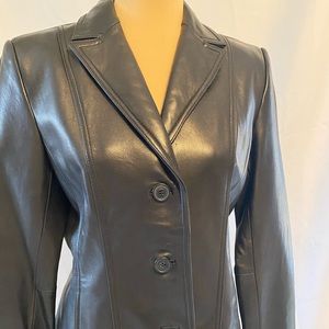 Alfani  women’s BLACK LEATHER blazer. Medium